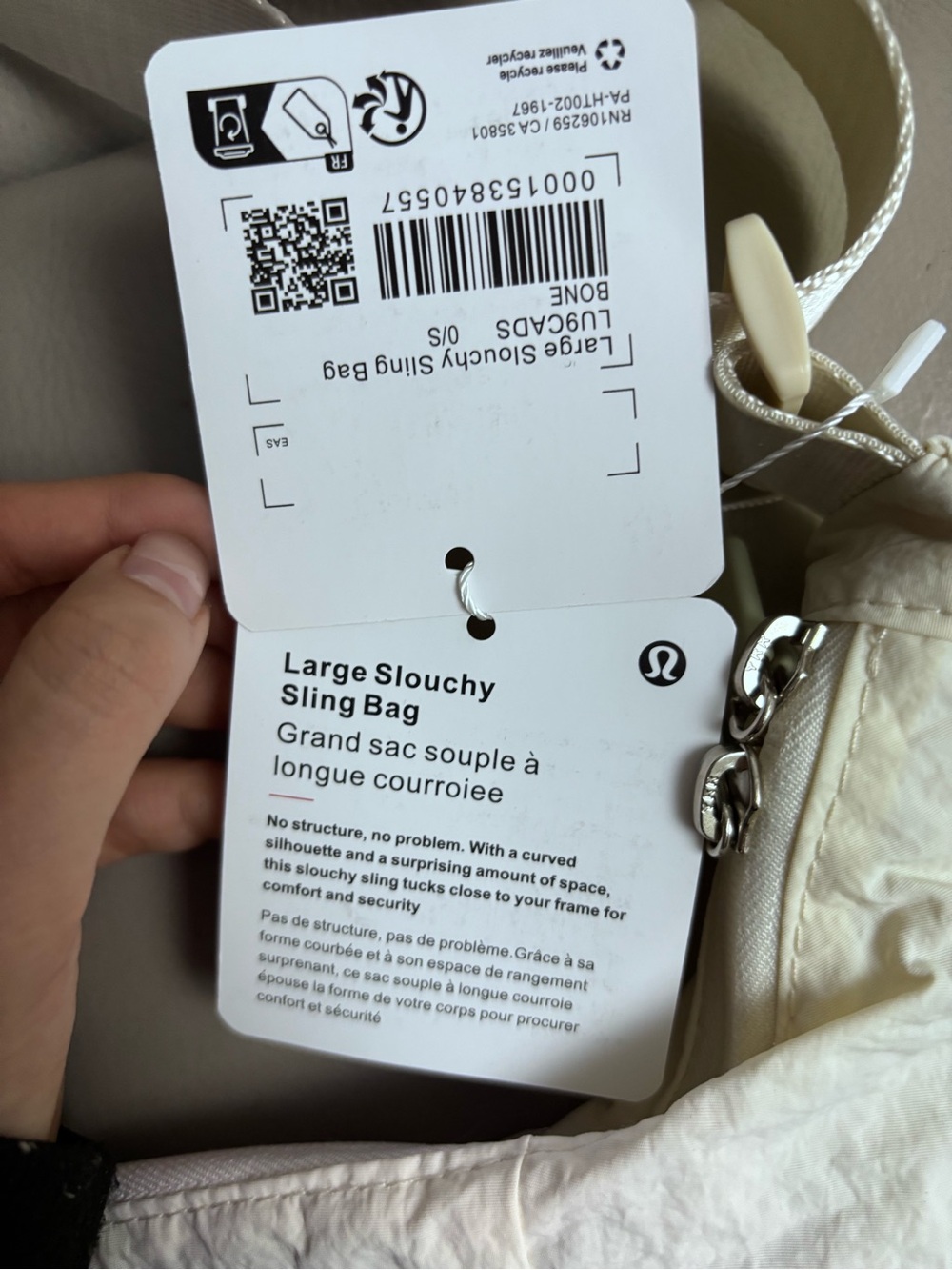 lululemon athletica Cream Nylon Crossbody Shoulder Bag - Picture 6 of 6